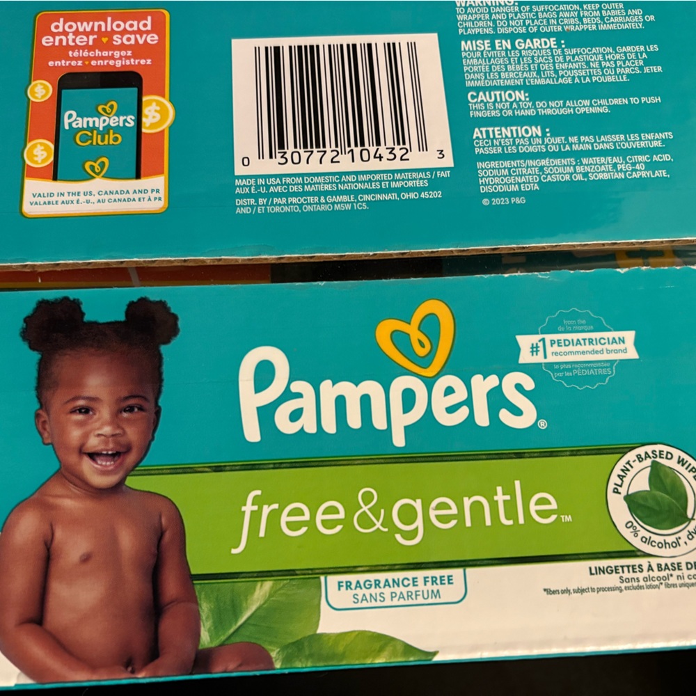 Pampers Free & Gentle Baby Wipes - Teal